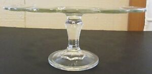 Vintage Indiana Teardrop Scalloped Edge Clear Glass Pedestal Cake Plate Stand