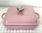 Le Creuset Signature Cocotte Square Chiffon Pink 24cm 2.8L Cast Iron Boxed