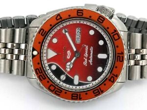 Vintage Seiko 6309-7290 Diver Custom Mod Red Dial 42mm Automatic