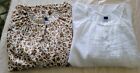 2 piece lot Boho Peasant Top XL white and Large Brown New Item with tags