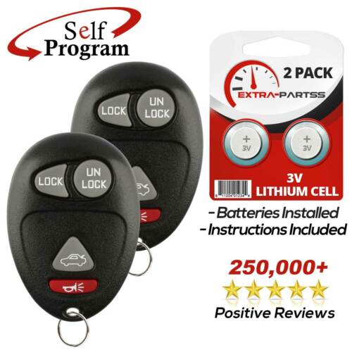 2 For 2001 2002 2003 2004 2005 Buick Century Car Remote Keyless Entry Key Fob