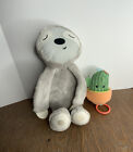 Skip Hop Cry Activated Smart Sensor Sloth Soother Toy Plush Vibrating Cactus Lot