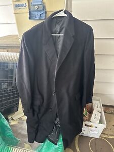 Cashmere Trench Overcoat Men's Coat LARGE Union Made Barretts of Jersey City