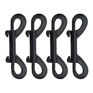 Double Ended Bolt Snaps Hook Black Trigger Clips Chain Metal Clips 3.5 Inch 4pcs