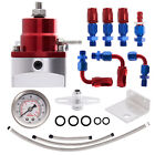 Adjustable Fuel Pressure Regulator Kit 0-100psi Guage AN6 Fitting Red Universal
