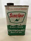 Vintage Metal 1 Quart Sinclair Extra Duty Outboard Motor Oil Can Full