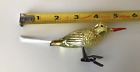 Antique Blown Glass Bird Clip on Christmas Ornament Spun Glass Tail West Germany