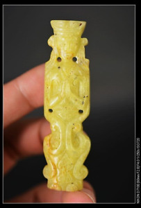 New ListingChina Old Jade Carved *Ancient People* Pendant/Statue B64