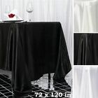 72x120-Inch RECTANGULAR SATIN TABLECLOTH Dinner Wedding Party Linens Decorations