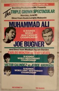 BOXING POSTER MEMORABILIA MUHAMMAD ALI AND JOE BUGNER FIGHT 1975
