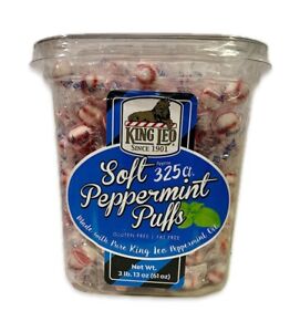 King Leo Soft Peppermint Puffs Candy Bulk 3 Lb Bag Individually Wrapped