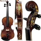 Pretty Violin with beautiful Engraving design on rib neck, Good sound #15875
