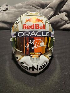 New ListingMax Verstappen Signed Mini Helmet 1:2 3x World Champion