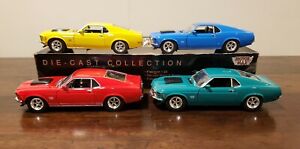 Lot of 4 Motor Max 1970 Ford Mustang Boss 429 Diecast Collection 1:24 New In Box