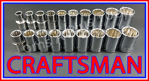 CRAFTSMAN HAND TOOLS 19pc 1/2 SAE METRIC MM 12pt ratchet wrench socket set