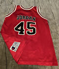 MICHAEL JORDAN Chicago BULLS Basketball CHAMPION Youth LARGE Jersey VINTAGE Red