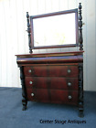 New Listing63111 Antique Mahogany Empire Dresser with Mirror