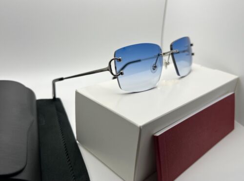 Signature Big C Decor Buffalo Horn Piccadilly Luxury Wires Blue/Platinum Glasses