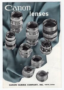 Canon Lenses 1955 Rangefinder Camera Lens Brochure
