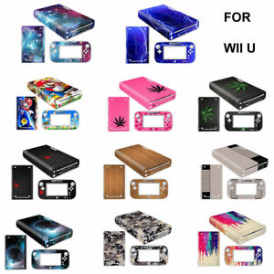 Various Vinyl Skin Decal Sticker cover Wraps For Nintendo Wii U Console full set