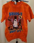 Vintage Halloween Ghouls Night Out Orange Shirt Size M Time 2 Celebrate