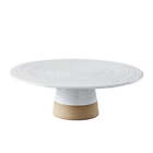 Exposed Clay Stoneware Pedestal Cake Stand, White3.52lbs, 12.24 in width