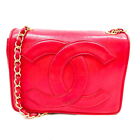 Chanel Shoulder Bag Coco Mark Reds Lamb Skin 1278089
