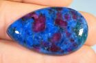 51 CT 100% RARE NATURAL RUBY IN KYANITE PEAR CABOCHON IND GEMSTONE FM-238