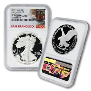 2021-S $1 American Silver Eagle Type 2 NGC PF70UCAM Early Releases SF Label