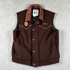 Schaefer Outfitter Brown Vest Men's XXL Brown Ranchwear Rodeo Made In USA 2XL