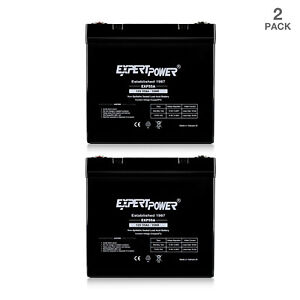 2 Pack - ExpertPower - 12V 50Ah 55Ah Rechargeable AGM Sealed Lead Acid Battery