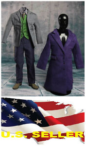 1/6 Joker Heath Ledger Costume Suit 3.0 Batman for DX01 DX11 Hot Toys set ❶USA❶