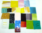 Stained Glass Mosaic Pieces Lot of 25 Franklin Art Glass clear opaque marble