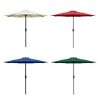 9ft Outdoor Market Table Patio Umbrella with Button Tilt & 8 Sturdy Rib 4 colors
