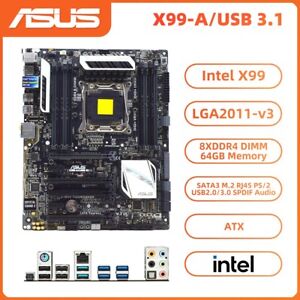 ASUS X99-A/USB3.1 Motherboard ATX Intel X99 LGA2011-V3 DDR4 64GB SATA3 M.2 SPDIF