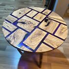 Wooden Blocks Round Dining Table Resin Coffee Table Ocean Table Living