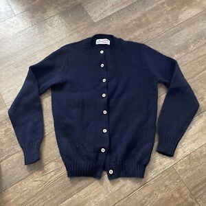 SCOTCH NAP by Old Colony Wool Blend Cardigan Navy Small USA Made Button Vintage