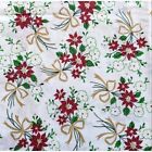 Vintage Christmas Table Cloth Floral Poinsettia Pattern Cutter Cloth 96