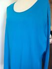 Just My Size Women's 3X 22/24W Teal Blue Long Sleeve Plus Size T-Shirt Top