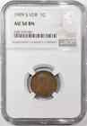 1909 S VDB Lincoln Wheat Cent Penny NGC AU-50 BN