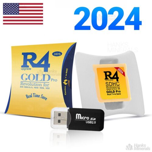 2024 Version R4 Gold Pro SDHC R4i For DS/3DS/2DS Revolution Cartridge + USB