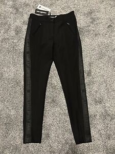 KARL LAGERFELD PARIS Women Black Logo Taping Cool Compression Pant Size NWT