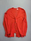Cabi Womens Sweater Large Orange Cardigan  Long Sleeve Solid