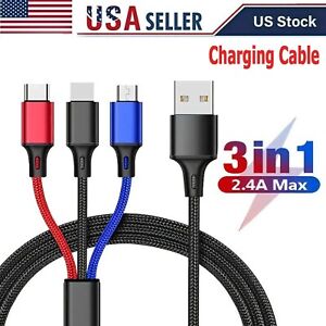 NEW 3 in 1 Fast USB Charging Cable Universal Multi Function Cell Phone Charger