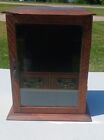 Antique Wooden Humidor Smokers Cabinet With Brass Detail Rare!!!