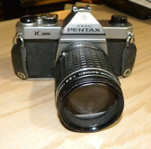 Pentax K1000 35mm SLR Film Camera 135mm Takumar Lens BUNDLE