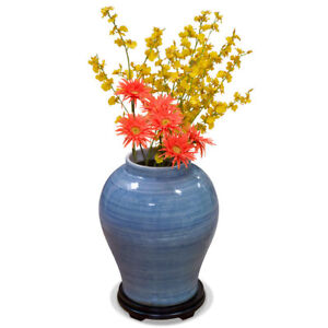 US Seller - Blue Porcelain Qing Oriental Vase