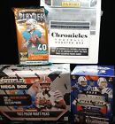 Lot of (4) Monster, Mega, Blaster & Fat Pack! Football Chronicles,Prizm, Playoff