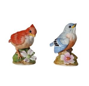 Andrea by Sadek-2 Baby Bird Figurines-Baby Cardinal & Blue Bird