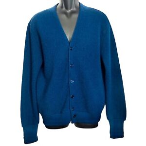 Arnold Palmer Vintage Cardigan Mens Medium Blue Wool Knit Robert Bruce Sweater